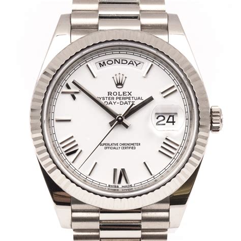 rolex presidential white gold price|pre owned rolex president watches.